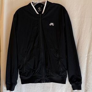 Nike SB Men's Black Skate Jacket with White Trim